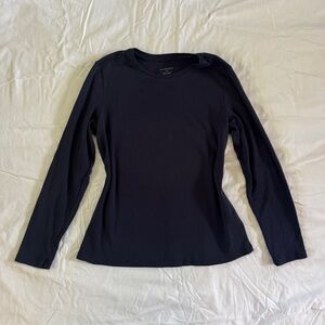 Christopher & Banks Navy Long Sleeve Top, 100% Cotton
